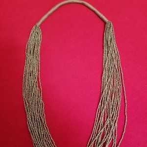 Silver Grey Beaded Necklace